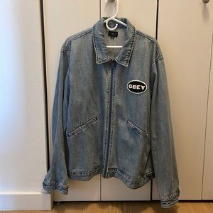 Limited Edition Obey Jean Jacket Zip up. Size XL.